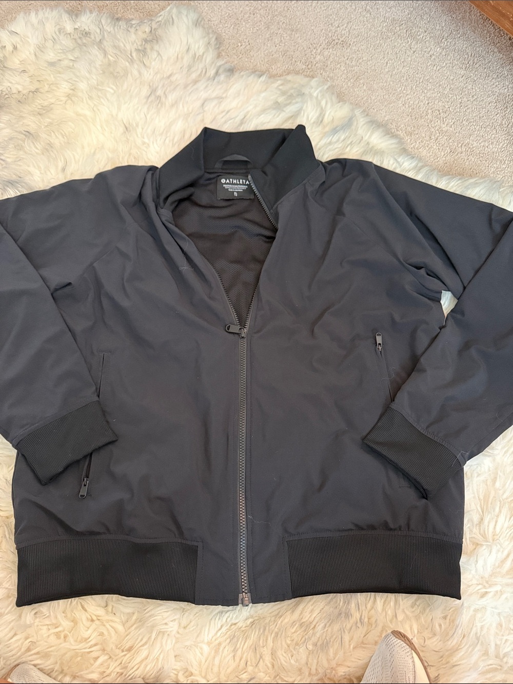 Athleta Black Bomber Jacket